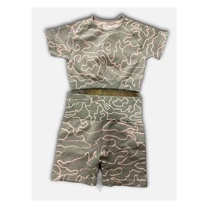 Crop top and bike short set